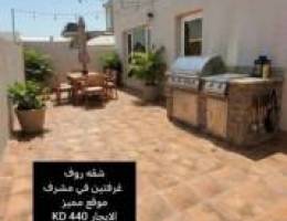  للايجار شقه في منطقه مشرف مع روف 