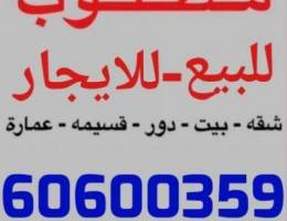  للايجار شقه الفنيطيس المسايل ابوفطيره صباح السالم العدان القصور القرين 