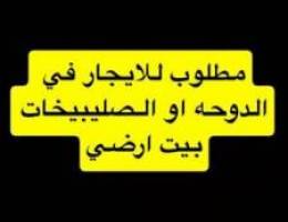  مطلوب للايجار بيت في الدوحه او صليبيخات ارضي 